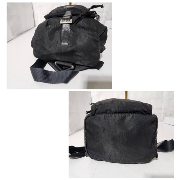 Authentic PRADA Vintage Tessuto Nylon Vela Cinch Backpack Black - Picture 6 of 13